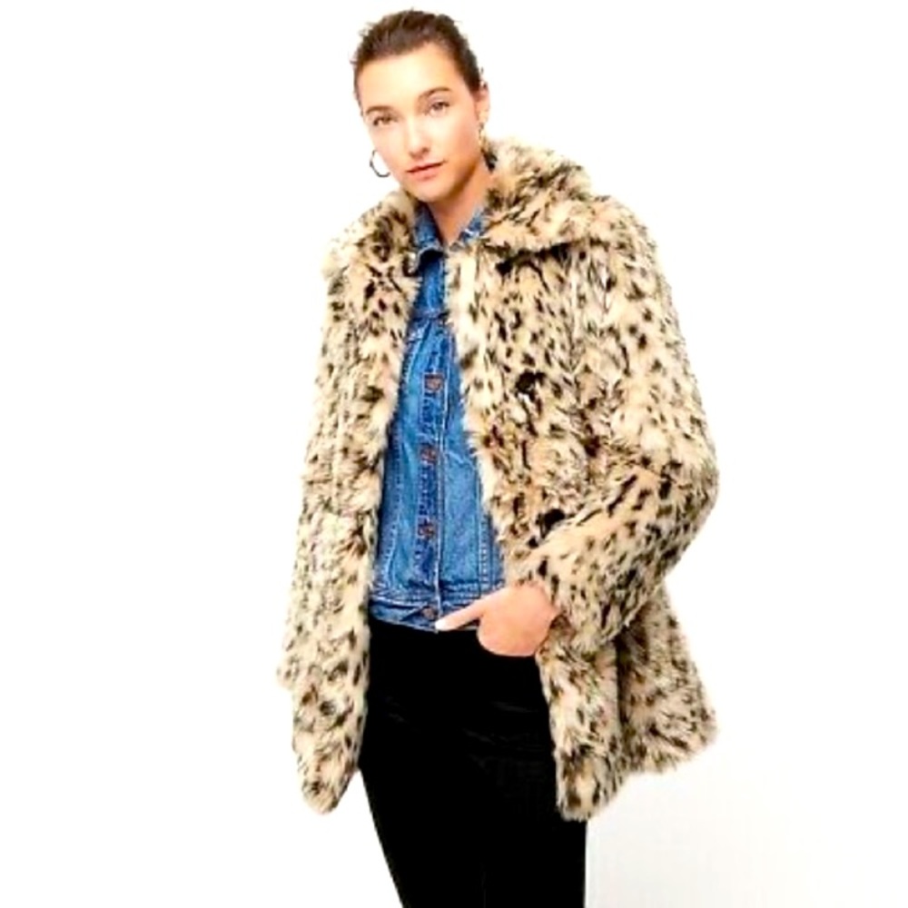 OFFER 🍄 J. CREW ✨RARE✨ Leopard Fur Coat